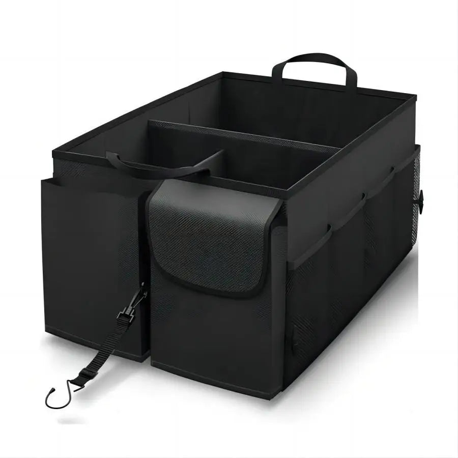 Car Trunk Organizer - Collapsible, Multi-Compartment Automotive SUV Car Organizer for Storage w/Adjustable Straps - Truck & Car