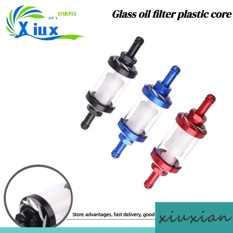 Filter 8mm CNC Aluminum Alloy Glass Gas Fuel Gasoline Oil Filter For Motocross Dirt Pit Bike ATV Buggy Quad Motorcycle Parts