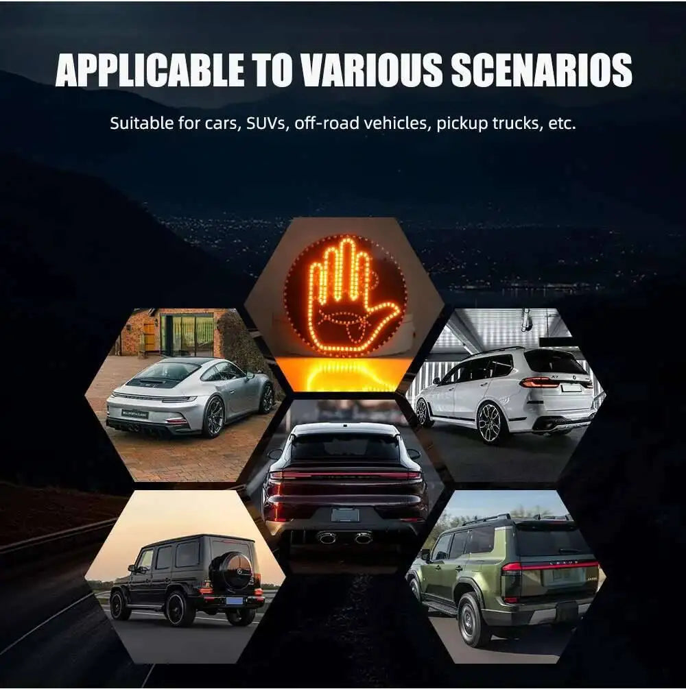 Car LED Funny Facial Expression Light With Remote Control Rear Window Multi-Function Warning Reminder Lamp Exterior Accessories