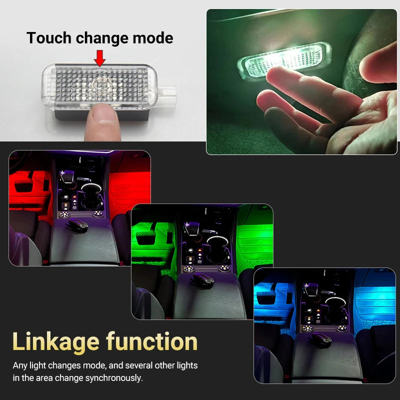 LED Car  Interior Footwell Lamp For Audi A1 8X A3 8V 8Y A4 B8 B9 A5 8T A6 C6 C7 C8 A7 A8 D3 D4 D5 Q2 Q3 8U F3 Q5 8R FY Q7 4L 4M