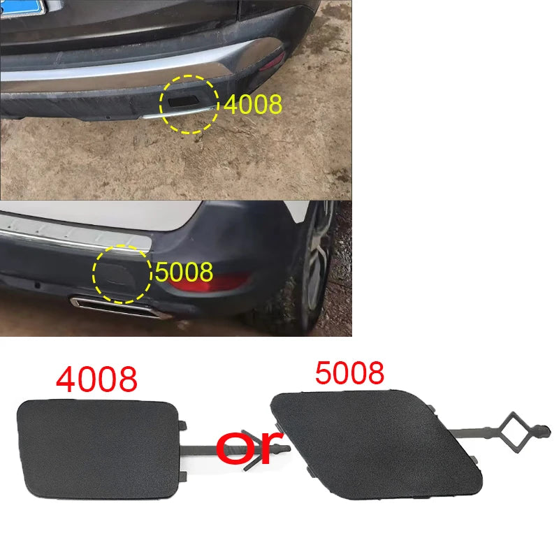 For Peugeot 4008 5008 Rear Bumper Trailer Cover Tow Hook Cover Traction Hook Cover