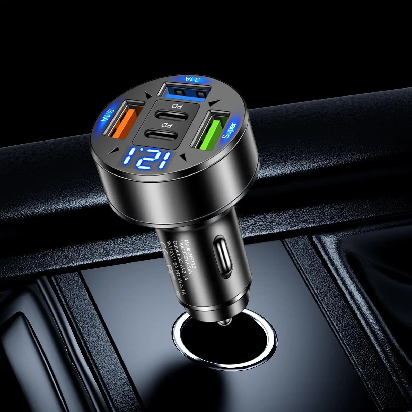 Car Charger USB Car Charger Super Fast USB Type C Car Charger Adapter Multi-Ports Type C Pd Super Fast Charging Mobile Phone