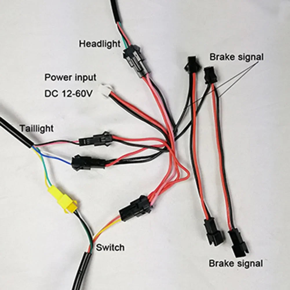 Cable de luz trasera para bicicleta eléctrica (24/36/48 V/60 V), cable de goma resistente para faros delanteros y traseros de bicicleta eléctrica (24-60 V).