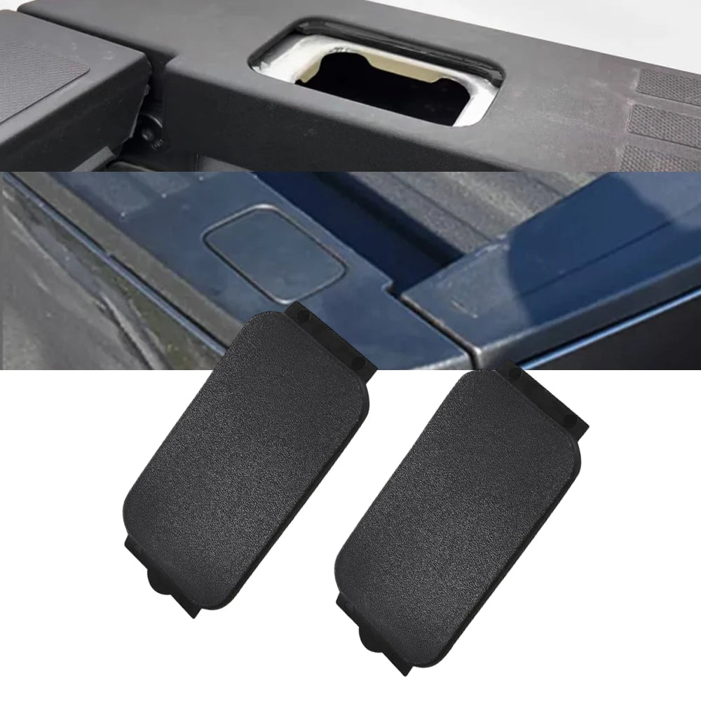 2pcs Black Truck Bed Rail Stake Pocket Trim Cover Plug End Cap for Ford F-150 2015-2024 F-250 F-350 Super Duty 2017-2024