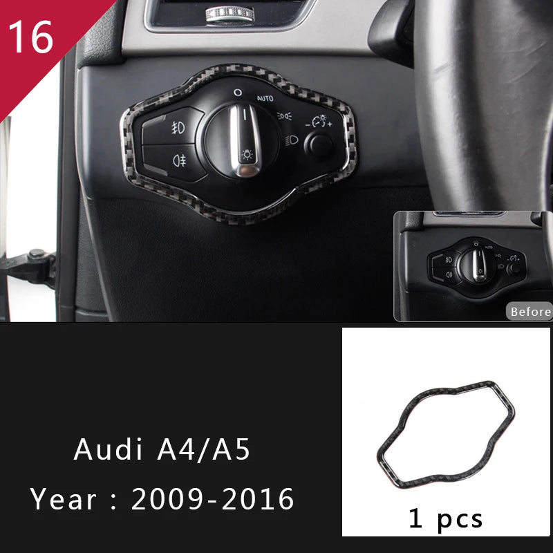 For Audi A4 S4 RS4 B8 8K A5 S5 RS5 8T 8F Carbon Fiber Interior Auto Gear Shift Panel Cover Frame Trim Sticker Car Accessories