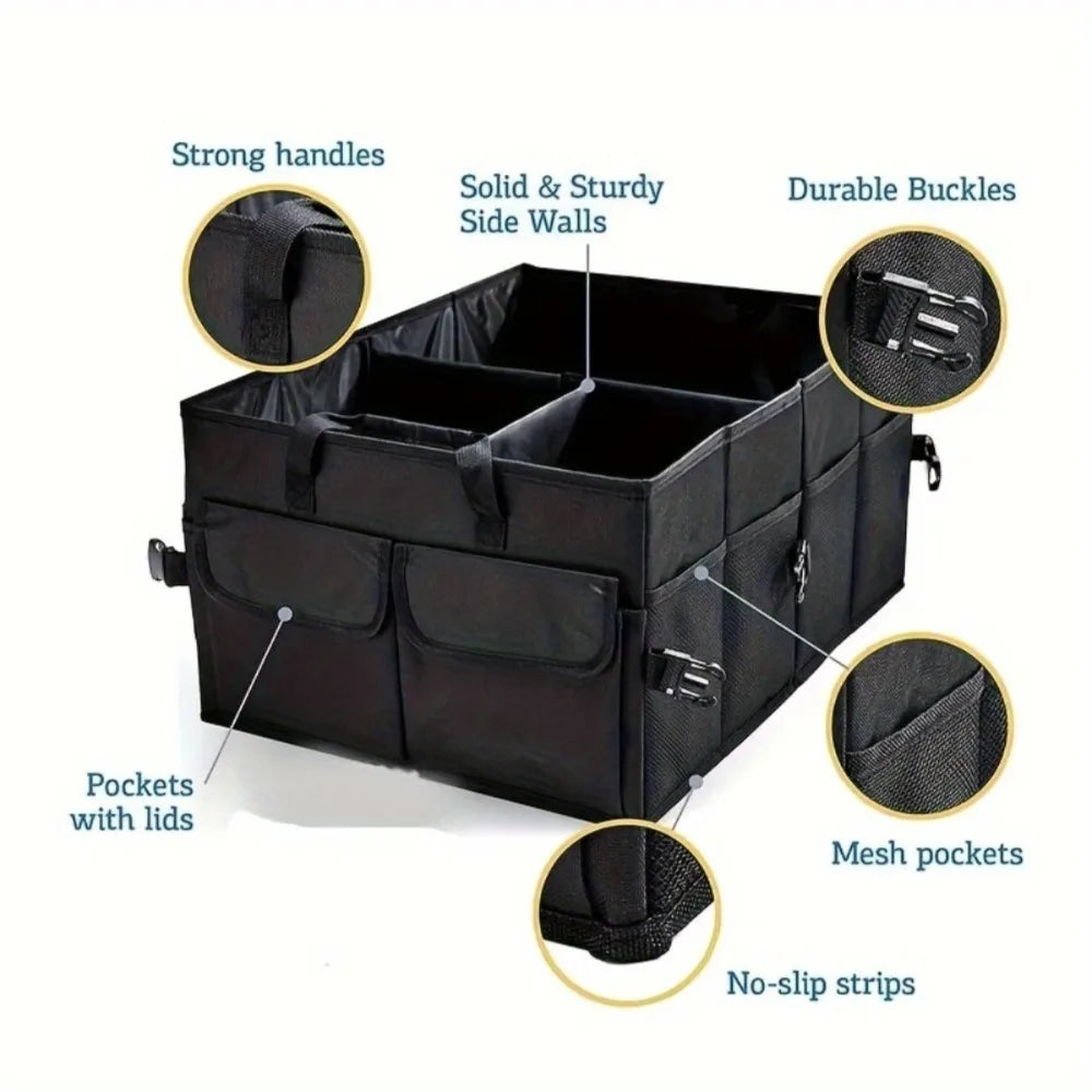 Large capacity car storage box, car trunk organizer, environmentally friendly, ultra durable, foldable cargo storage tool