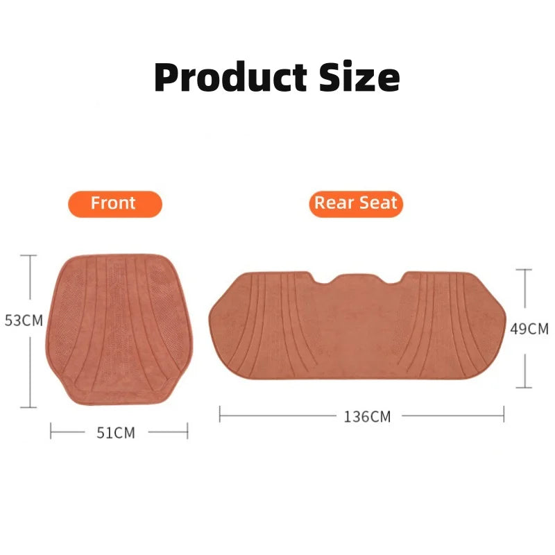 Soft Suede Car Seat Covers Breathable Front/rear Seat Anti-slip Cushions Universal Size Car Interior Seat Protection Accessories