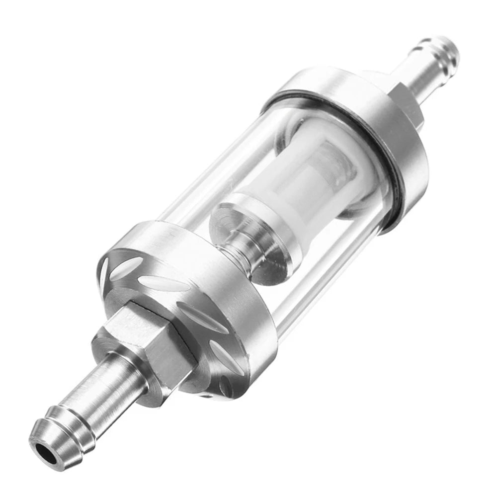 Gasoline Filter Universal Fuel Filter Reusable RV Inline Fuel Line For Motorcycles Car Aluminum Alloy Washable Petrol Gas Filter