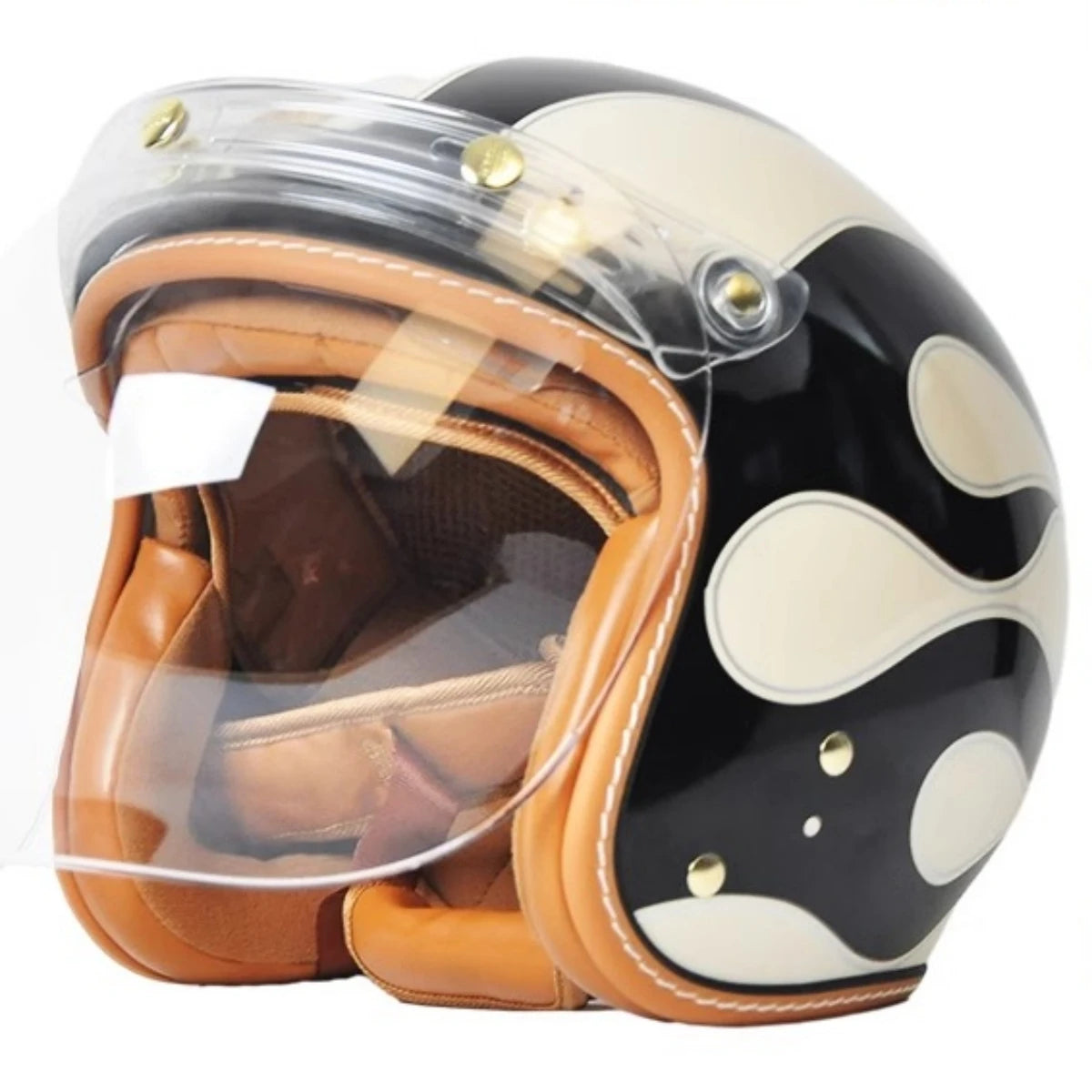 Motorcycle Helmet Retro Style with Anti-UV Inner Lens Moto Casco Outside Riding helmet