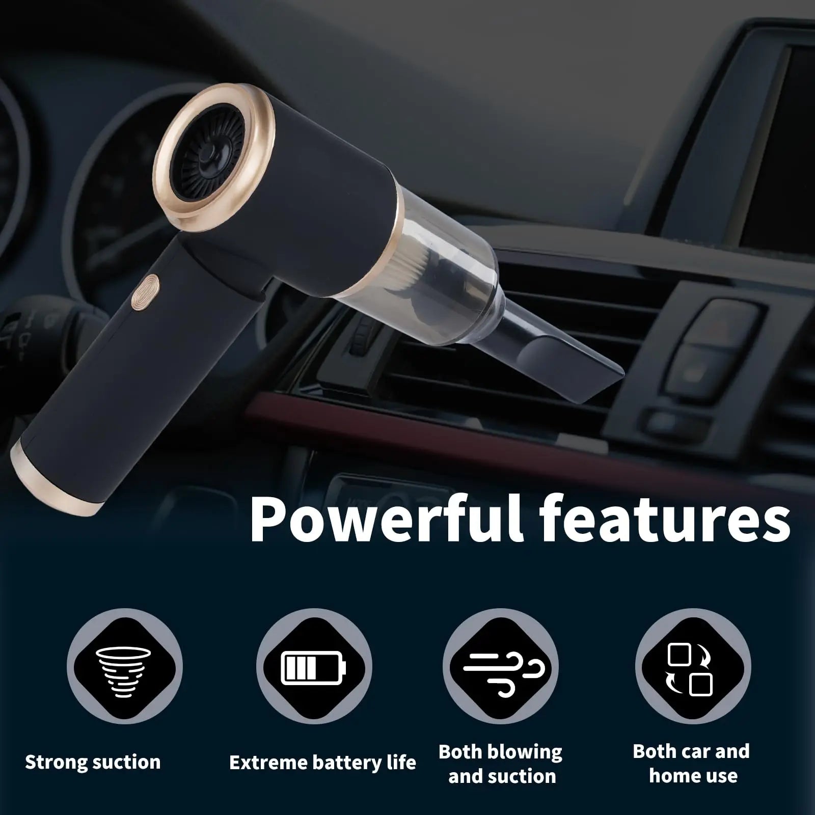 Mini Car Vacuum Cleaner Charging High Power Handheld Cordless Vacuum Cleaner and Air Duster Keyboard Duster for Home Office Pet