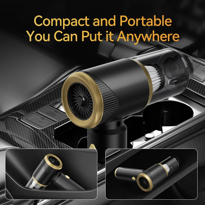 Cordless Car Vacuum Cleaner 51000RPM Strong Suction,4-in1 Blower/Dust Extractor,AI Power Saving,USB Rechargeable,Compact for Car