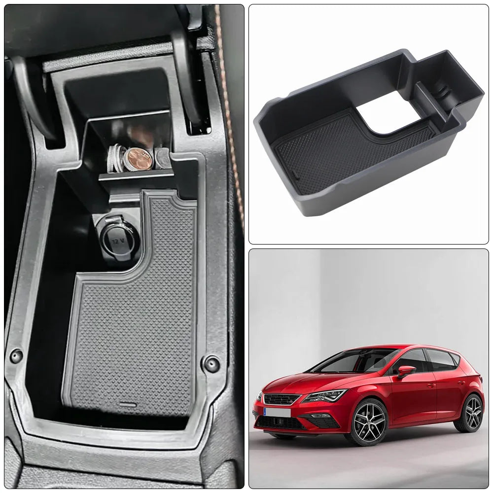 Car Armrest Compartment Organizer Tray For Seat Leon MK4 KL1 KL8 Cupra Formentor 2023 Central Console Storage Holder Accessory