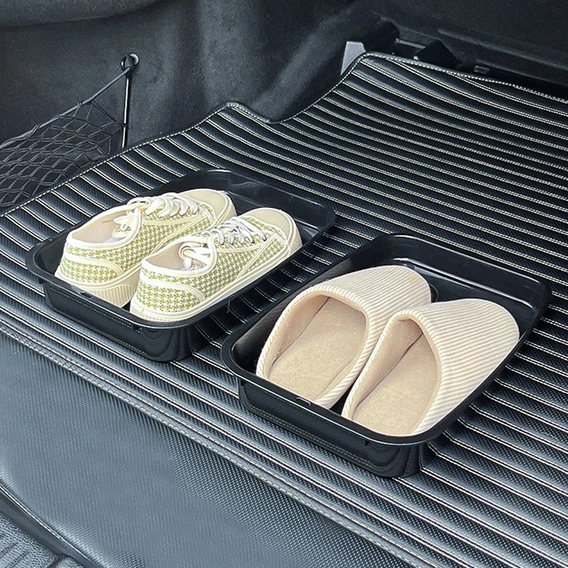 Auto Accessory Storage Tray, Shoe Organizer for Car, Tidying Under Seat Box