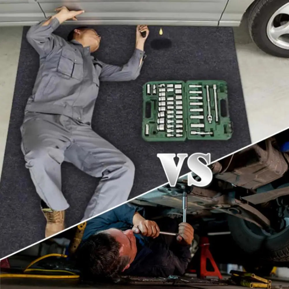 1.5M Garage Floor Mat For Under Car Non-Slip Oil Spill Mat Absorbent Felt Garage Mat Rubber Backing For Car Maintenance Storage