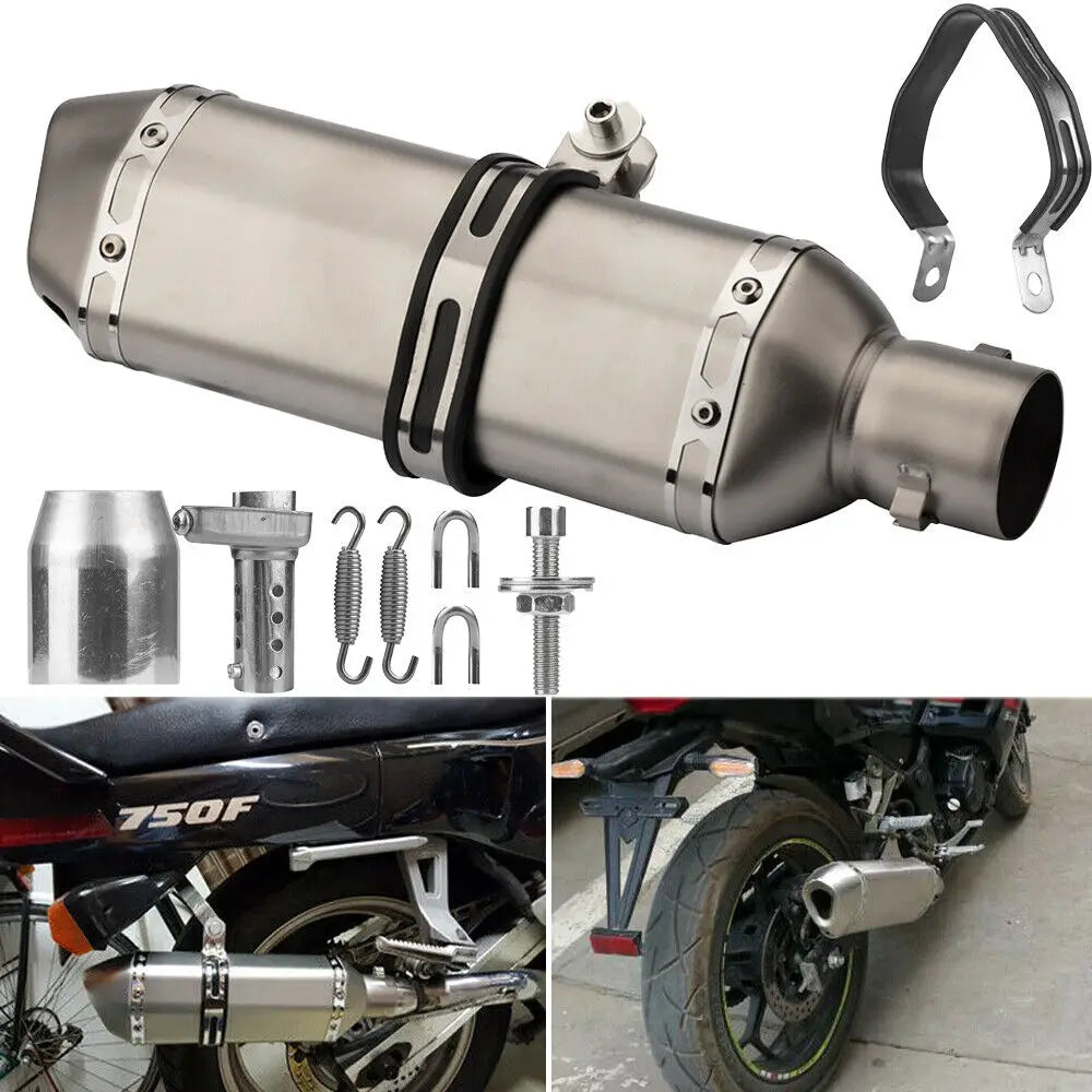 Motorcycle Racing Exhaust Universal 35-51MM Muffler Pipe Moto Escape for ATV Dirt Bike Scooter