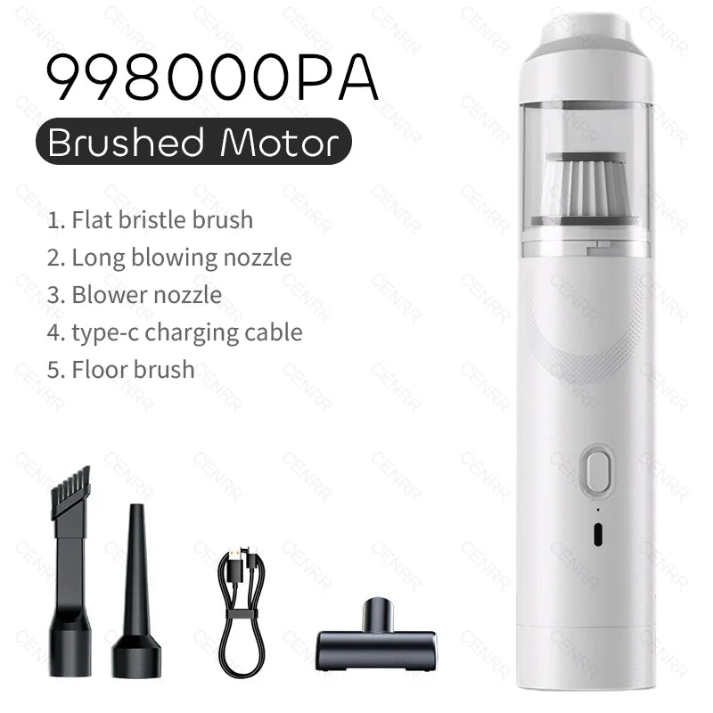 CENRR 9998000PA Mini Car Vacuum Cleaner Strong Suction Handheld Powerful Wireless Car Cleaner HandHeld Portable Vacuum Cleaner