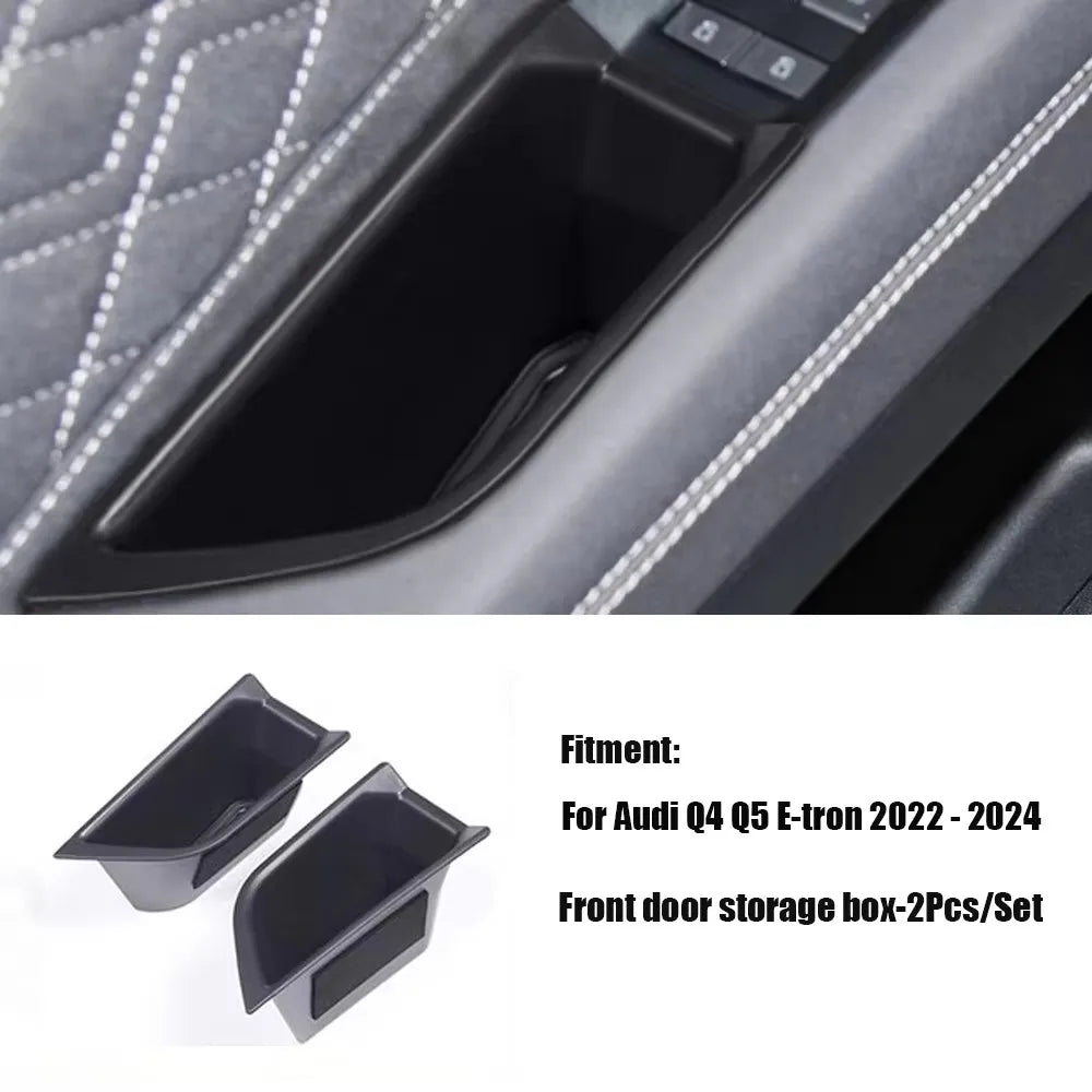 Car Interior Organizer Storage Box Armrest Central Console Tidy Stowing For Audi Q e-tron/Q5 2022-2024 Auto Accessories ﻿