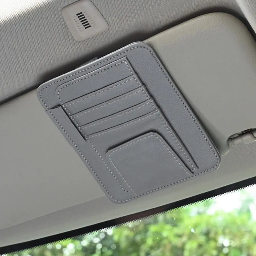 Car Sun Visor Organizer Multi-Pocket Business Card Storage Management Sunglasses Holder Visor Accessories Auto Interior