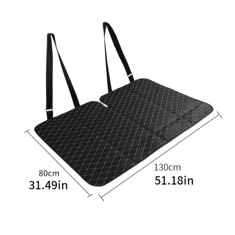 Foldable Bed for Car Backseat – Faux Leather Travel Mattress, No Need for Inflation, Perfect for Comfortable Road Trips
