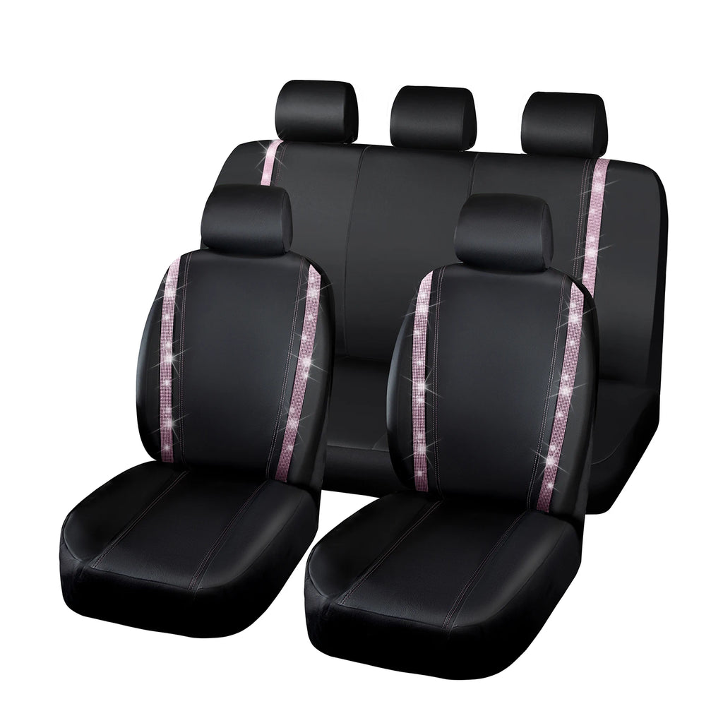 Pink Rhinestone Bling Car Seat Covers Universal Car Seat Protector Covers Auto Seat Cover Car Interior Accessories