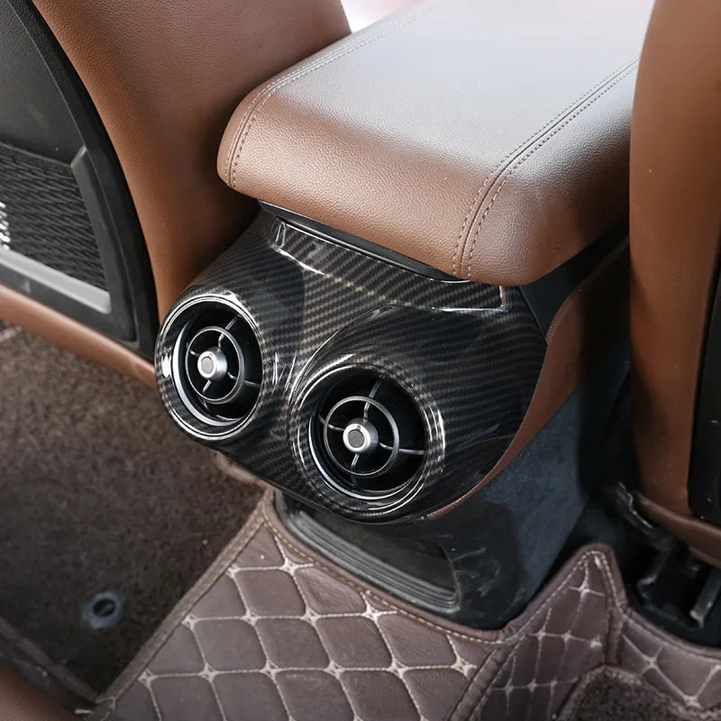 Car Rear Air Conditioning Vent Outlet Frame Cover Trim For Alfa Romeo Stelvio 2017 2018 2019 2020 Interior Decorate Accessories