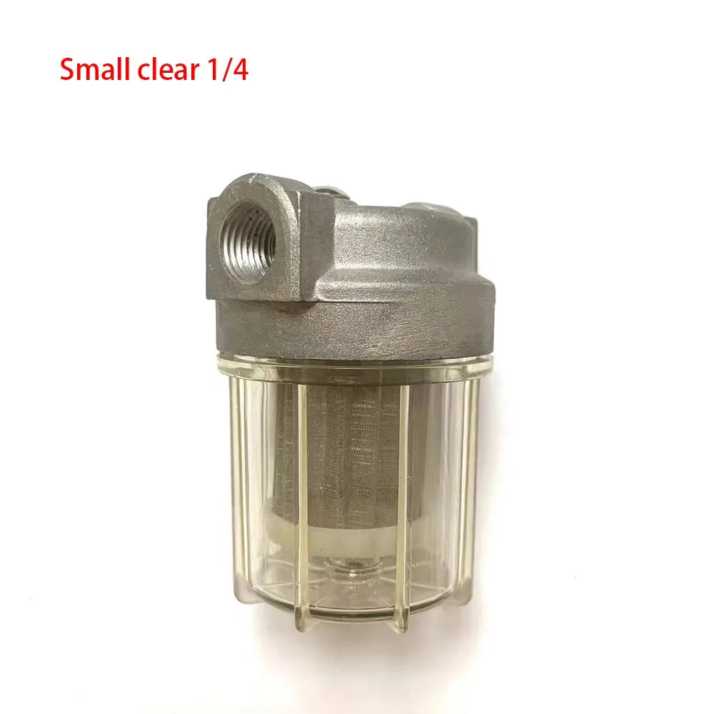 Oil Filter for Oil Burners Aluminium, Clear P.C. Cup 1/4‘ 3/8’1/2’ 3/4’1’Small Diesel Filter for 25L/H Boilers