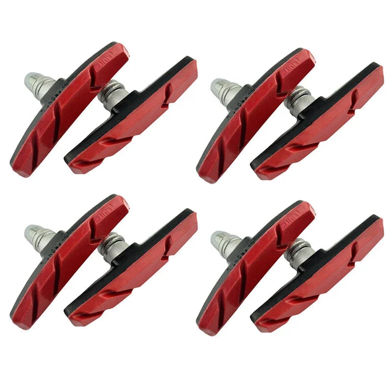 1/2/4/6/10 Pairs MTB Road Bicycle Silent Brake Pads Cycling V Brake Holder Pads Shoes Rubber Blocks Durable Cycling Accessories
