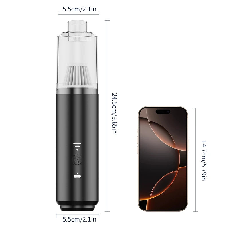 Portable Car Vacuum Cleaner Powerful Suction for On-the-Go Cleaning Dust Removal Mini Wireless Vacuum Cleaner Low Noise