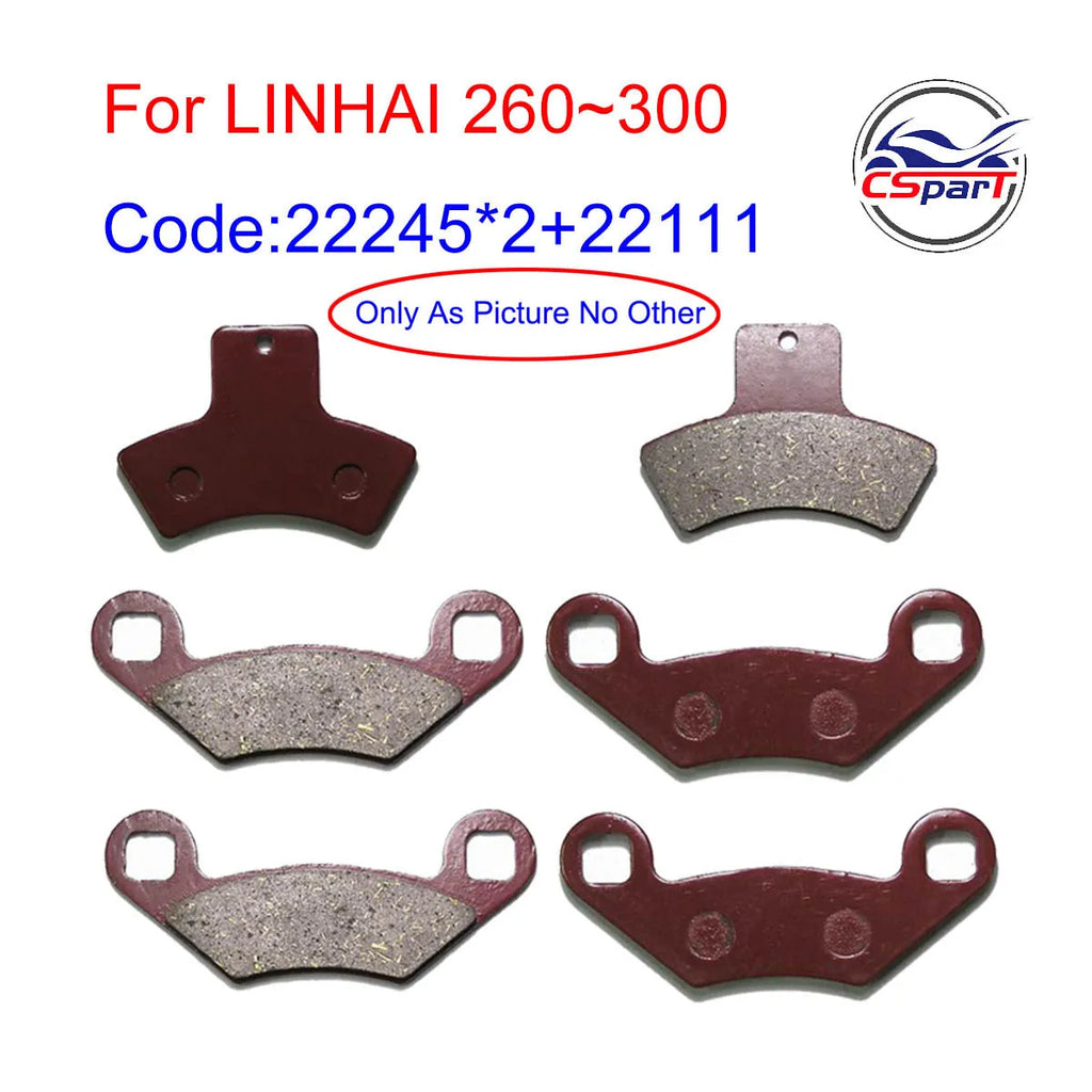 Pastillas de freno delanteras y traseras para LINHAI 260cc 300cc ATV UTV Buggy 4x4 22111 22245 32176F