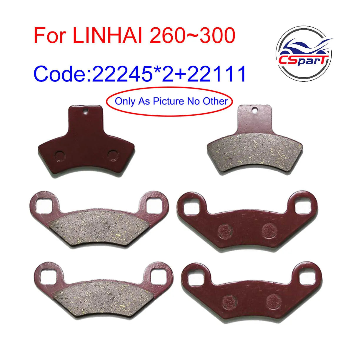 Pastillas de freno delanteras y traseras para LINHAI 260cc 300cc ATV UTV Buggy 4x4 22111 22245 32176F