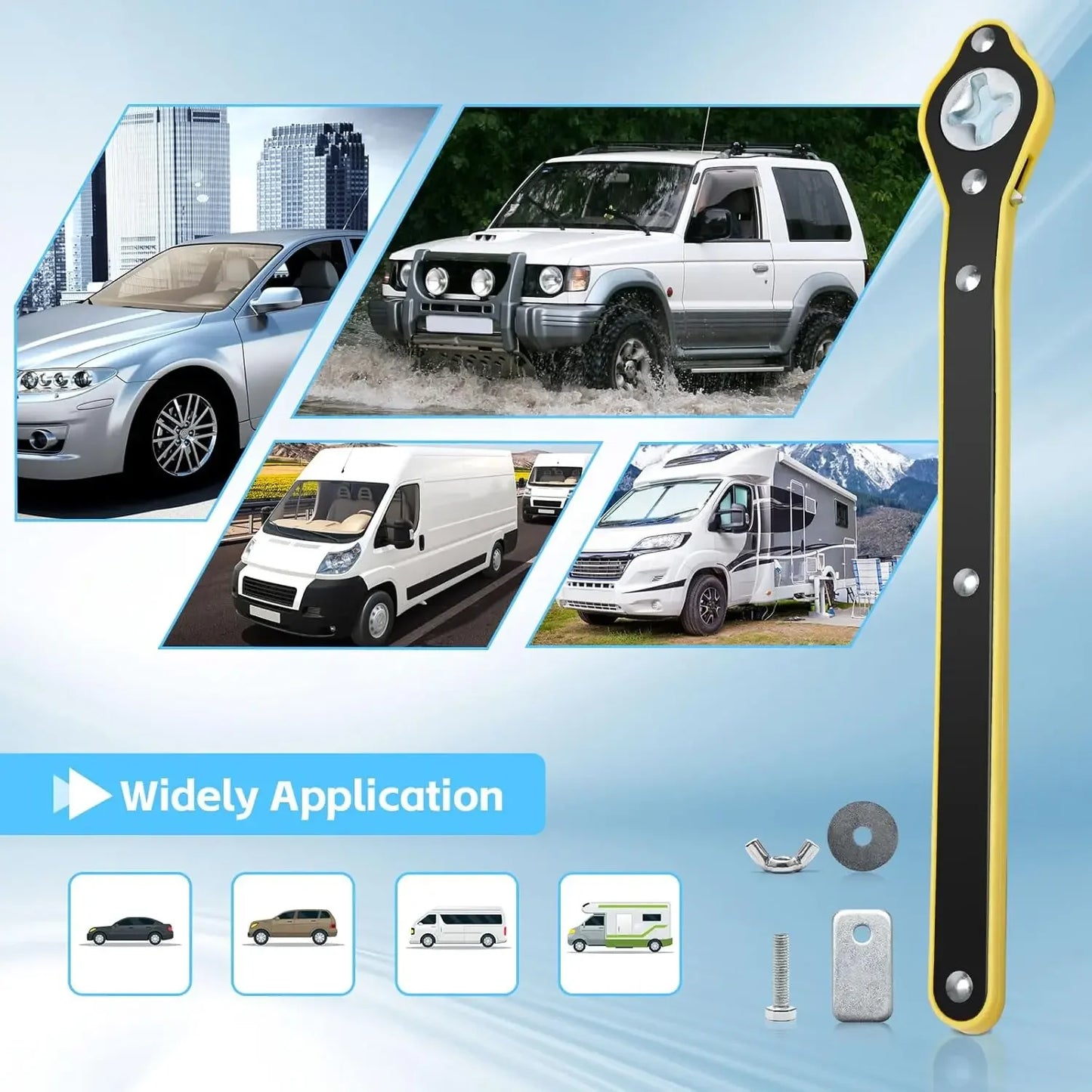 Car Mounted Small Car Universal Crank Handle Accessories with CAR Tools Car Jack Handle Lever Labor-saving Wrench Tool