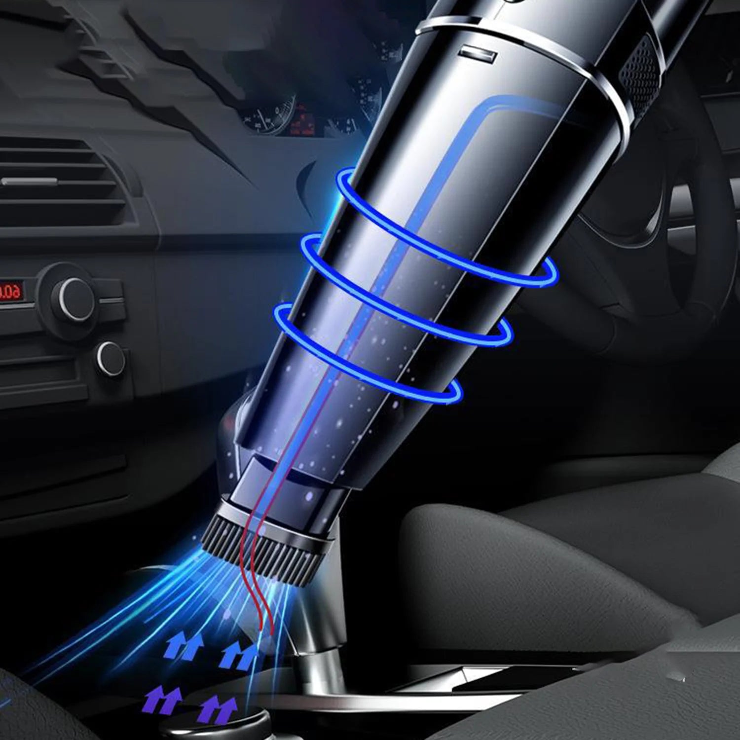 1Set Wireless Car Vacuum Cleaner USB Charging Model 120W 20000Pa Low Noise Operation Powerful Suction For Car Home Dual Use