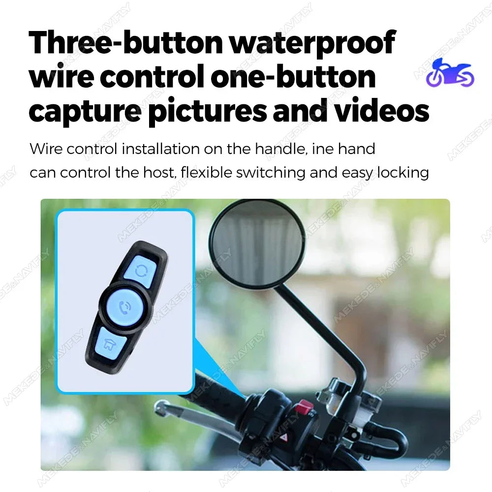 Portable 7inch Wireless CarPlay Motorcycle Navigation Screen Android Auto Display Moto Monitor Option DVR TPMS Wired Contorl GPS