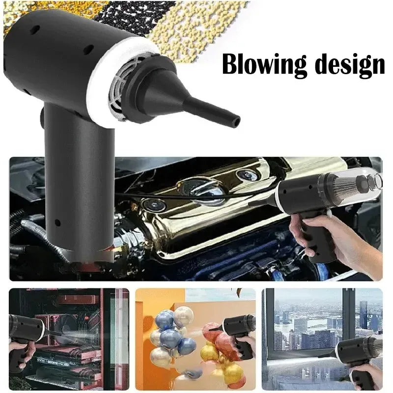 Wireless Car Vacuum Cleaner USB Charging 1200mAh Portable Cleaning Appliance Mini Wet and Dry Blow Vacuum Cleaner Household 2026