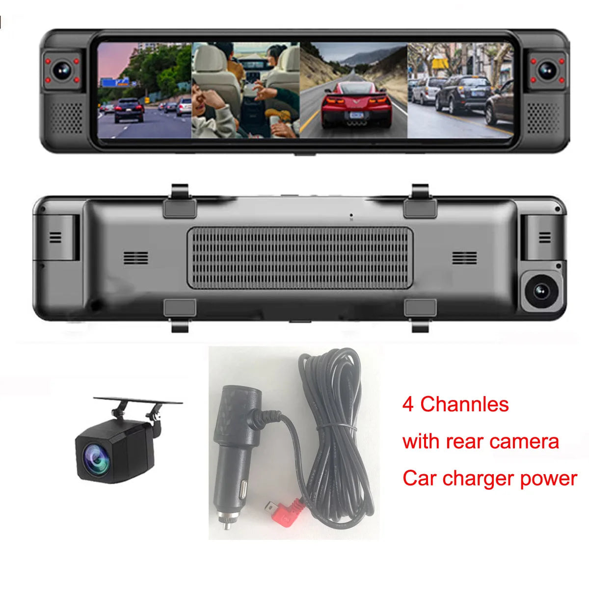 4K Mirror Dash Cam 4 Channel WIFI GPS ADAS BSD Blind Spot Detection Reverse Assist RearView Mirror Car DVR with Special Bracket