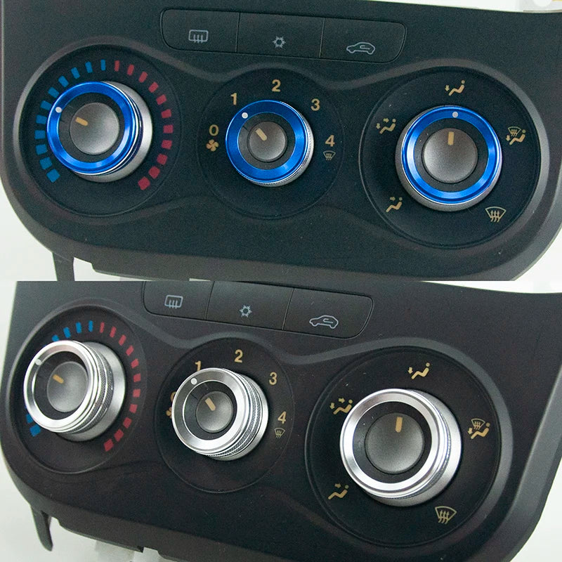 Car Dashboard A/C Control Knobs Decoration Ring Metal Trim Cover For Alfa Romeo MITO 2012-2018 Interior Accessories