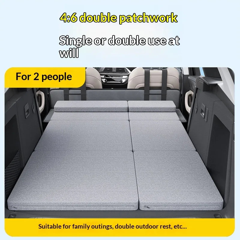 Folding Car Travel Bed Back Seat Bed SUV Portable Kids Adults Velour Durable Pump Road Trip Camping Sleep in Car Bed Mattress