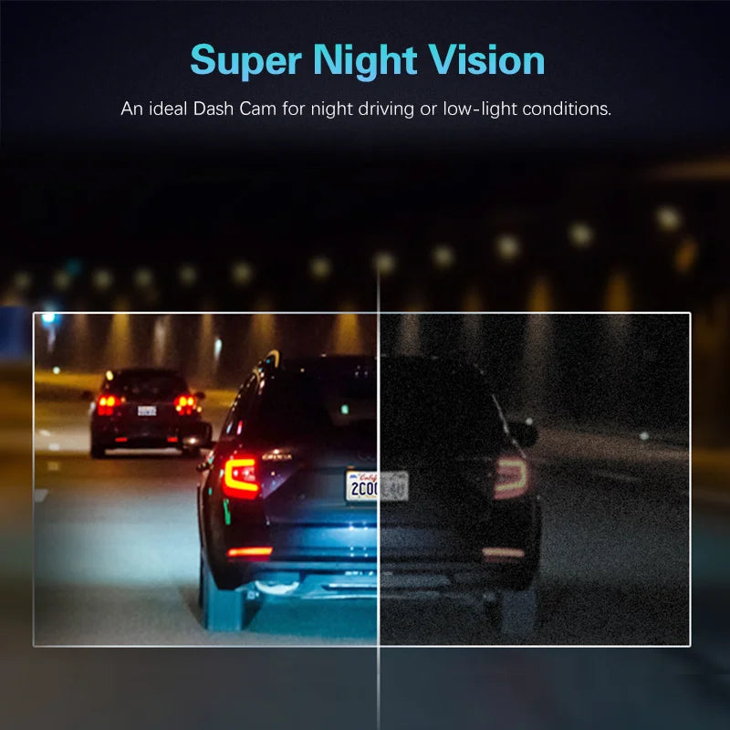 4K Dash Cam with ADAS Alert 170° Wide Angle  with Night Vision AI Collision Avoidance Technology