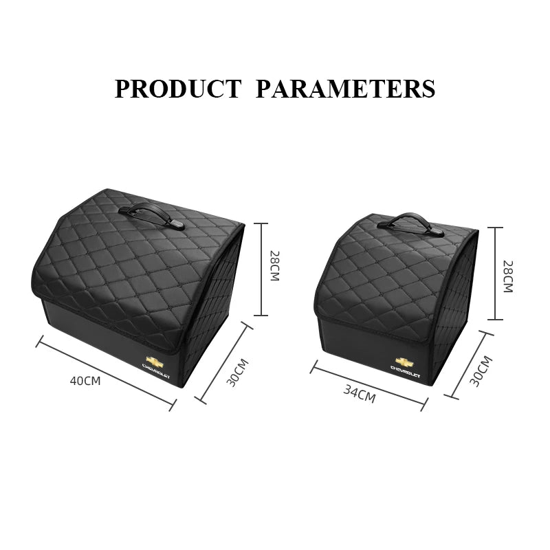 Car Trunk Organizer Box Leather Suitcase Foldable Storage Bin For Chevrolet Cruze Spark Captiva Suburban Camaro Malibu Silverado