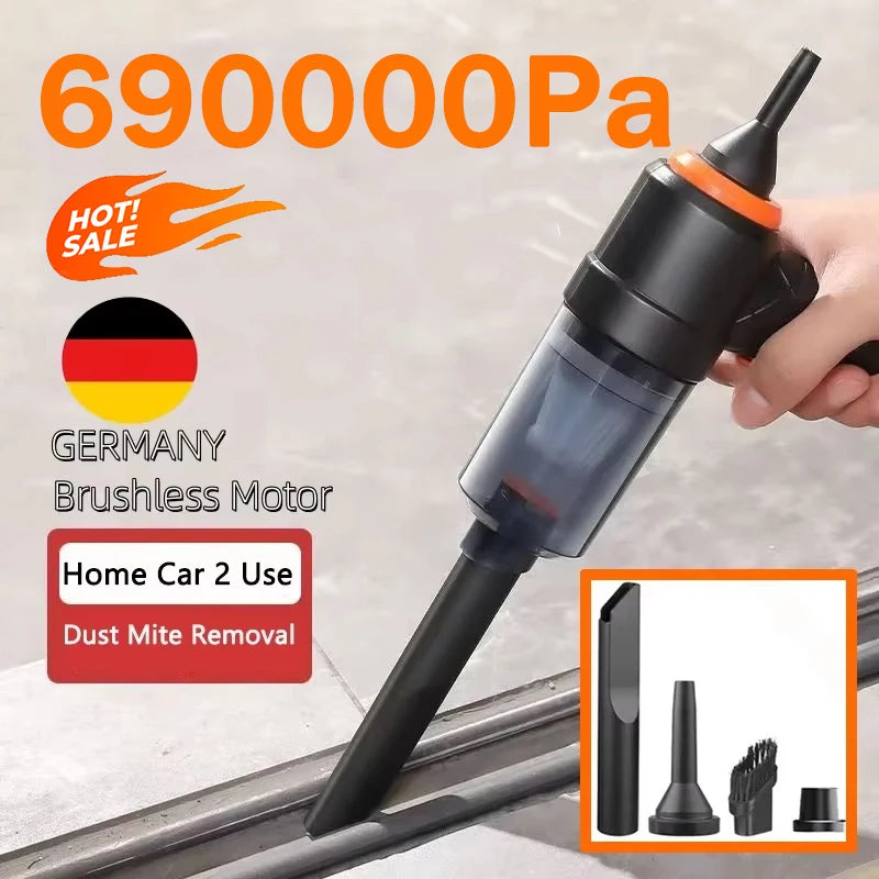 690000Pa Wireless Car Vacuum Cleaner 120W 1200mah High-power Vacuum Cordless Handheld Auto Portabale Vacuum Cleaner 2026 New