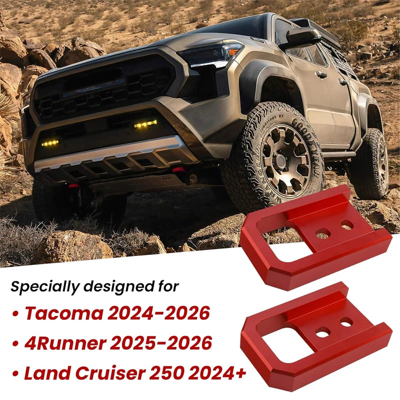 Ganchos de remolque para parachoques delantero, soportes de grilletes para Tacoma 2024-2026 y 4Runner 2025-2026, accesorios todoterreno.