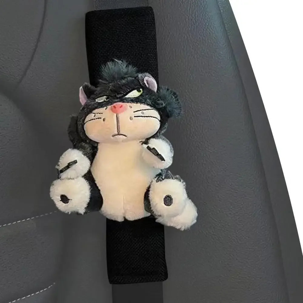 Car Seat Belt Cover Cute Plush Cartoon Cat Auto Shoulder Cushion soft  Multi Purpose Neck Support Shoulder Pads For Kids Adults