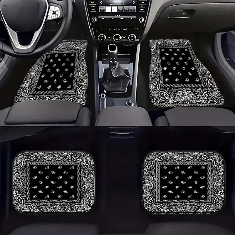 4PCS/Set Car Floor Mats Car Floor Protector Bohemia Carpet Rugs Universal Auto Foot Pad Set Auto Accessories Car Decoration