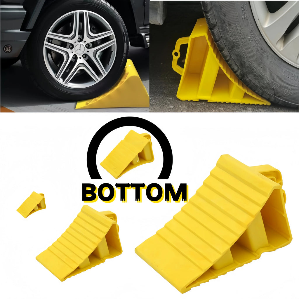 Portable Car Wheel Chock Anti Slip Tire Stop Block Heavy Duty Parking Wedge Truck Trailer RV Safety Portable Vehicle Accessory