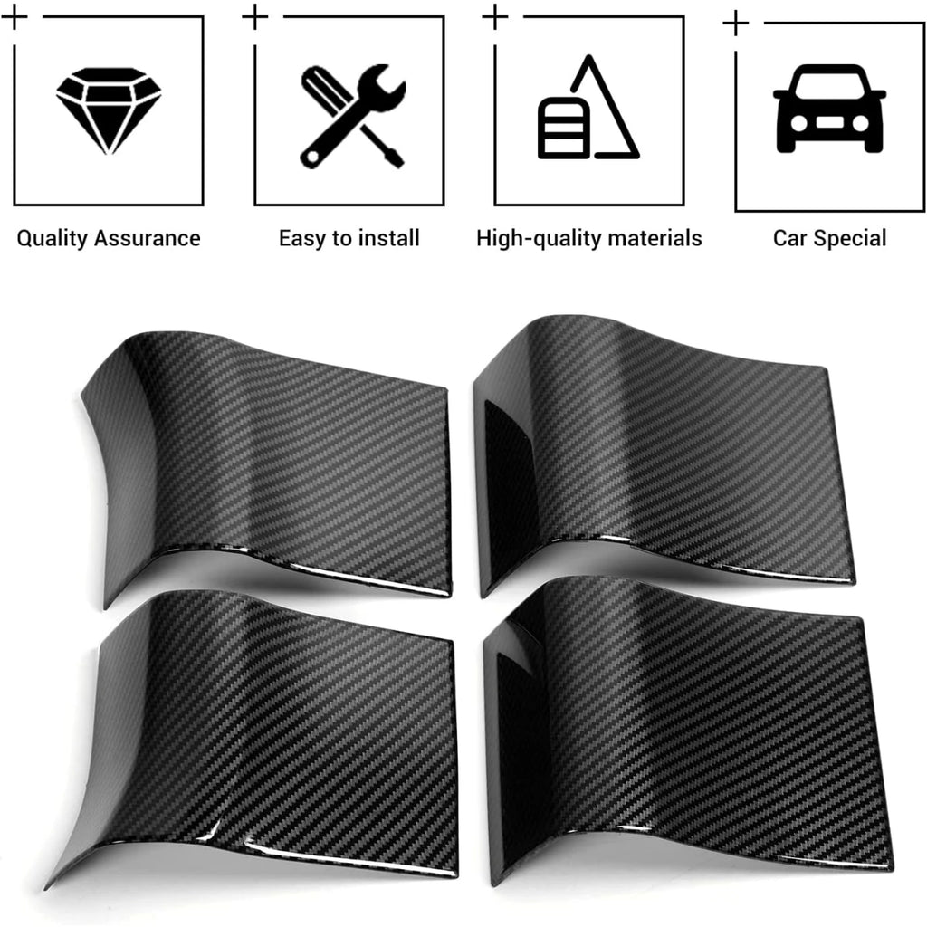 Hoolcar Interior Door Handle Panel Trim ABS Cover Accessories for 2015-2020 Ford F150, Carbon Fiber