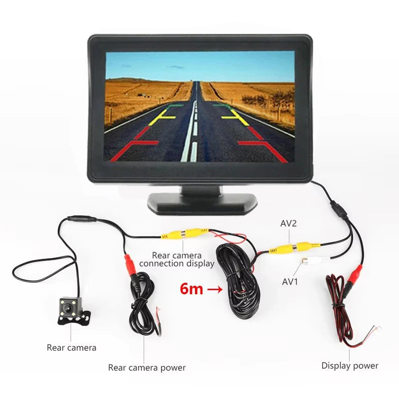 car video players 4.3 inch HD Display Foldable Car Monitor TFT LCD Cameras Reverse Camera Screen Parking