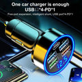 Super Fast Charging Car Charger 5-in-1 Adapter Charging Head Converter 4USB+PD Mobile Phone One Tow Three 250W