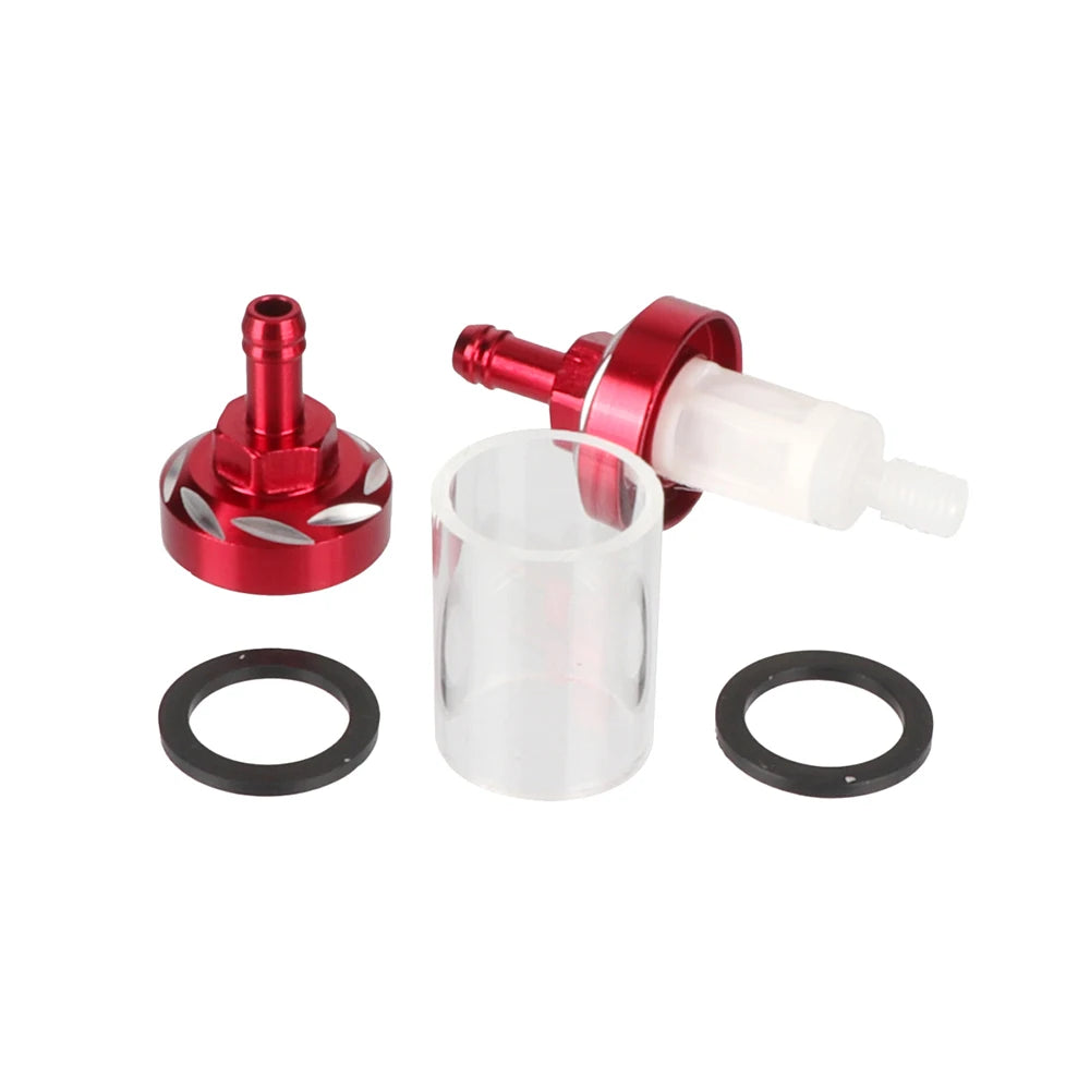 Universal 8mm CNC Aluminum Alloy Glass Gas Fuel Gasoline Oil Filter For Motocross Dirt Pit Bike ATV Buggy Quad Motorcycle Parts