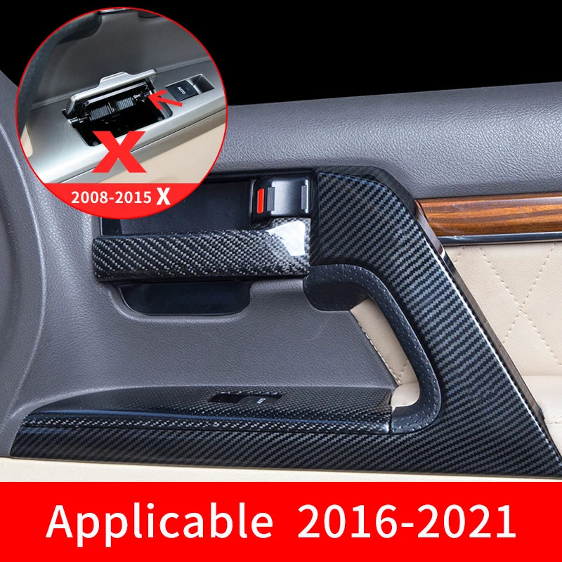 For 2008-2021 Land Cruiser 200 LC200 Interior Design Accessories Upgrade Decorative Car Door Carbon Fiber Texture Handle Panel