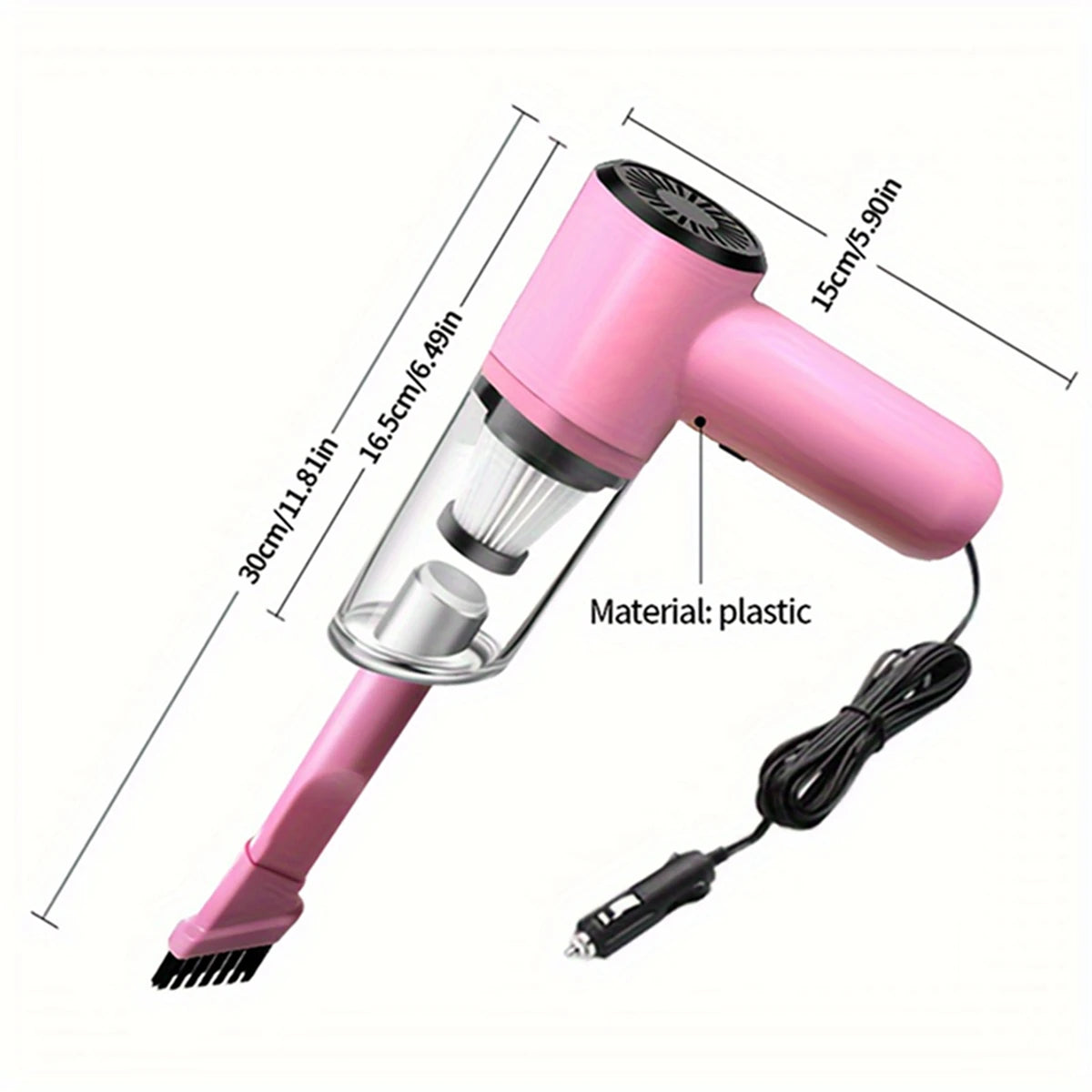 Pink Car Vacuum Cleaner 38000Pa Super Suction Super High Power Wet And Dry Cleaning Cat Hair Pet Hair Portable Mini-handheld